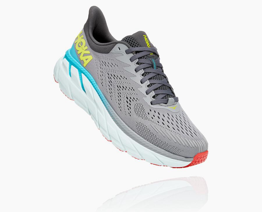 Hoka One One Koşu Ayakkabısı Erkek Gri - Clifton 7 - SC4385967